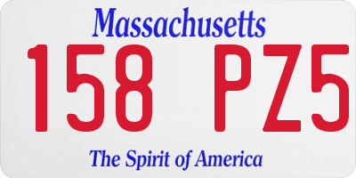 MA license plate 158PZ5