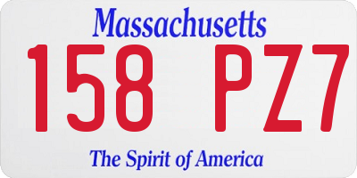 MA license plate 158PZ7