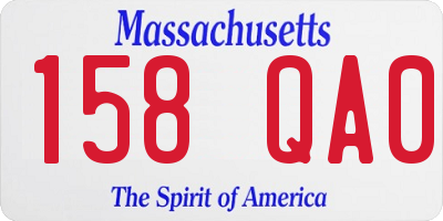 MA license plate 158QA0