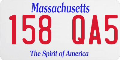 MA license plate 158QA5