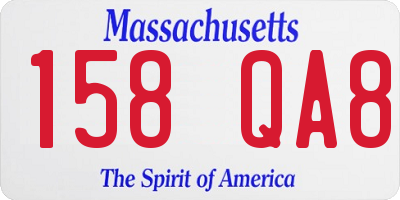 MA license plate 158QA8