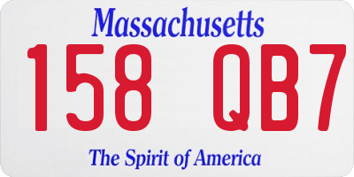 MA license plate 158QB7