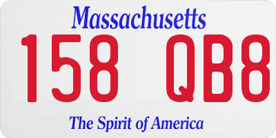 MA license plate 158QB8