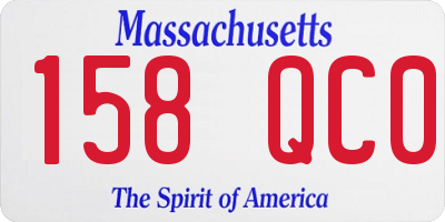 MA license plate 158QC0