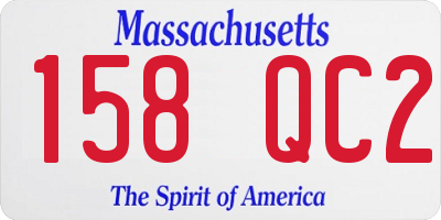 MA license plate 158QC2
