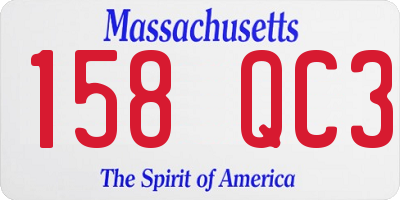 MA license plate 158QC3