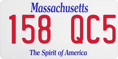 MA license plate 158QC5