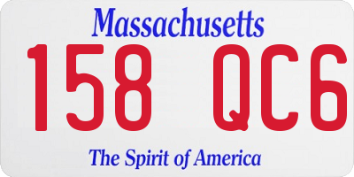MA license plate 158QC6