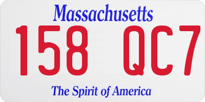 MA license plate 158QC7