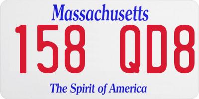MA license plate 158QD8