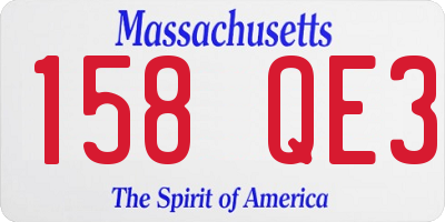 MA license plate 158QE3
