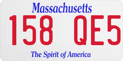 MA license plate 158QE5