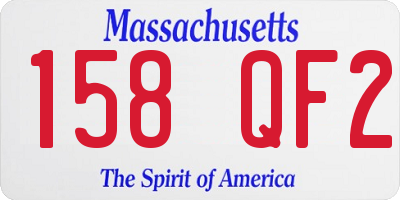 MA license plate 158QF2