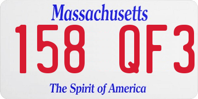 MA license plate 158QF3