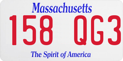 MA license plate 158QG3