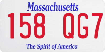 MA license plate 158QG7