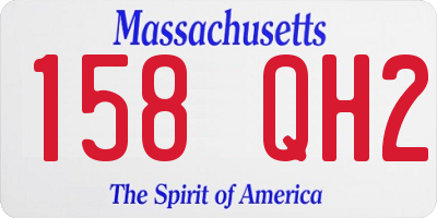 MA license plate 158QH2