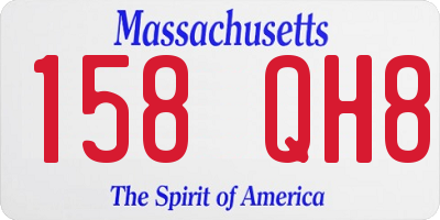 MA license plate 158QH8