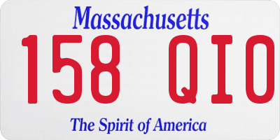 MA license plate 158QI0