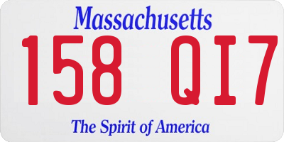 MA license plate 158QI7