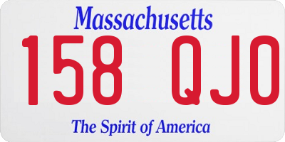 MA license plate 158QJ0