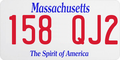 MA license plate 158QJ2