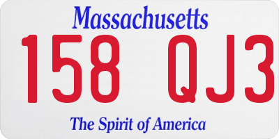 MA license plate 158QJ3
