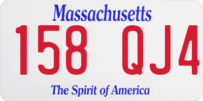 MA license plate 158QJ4