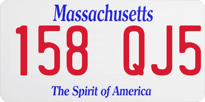 MA license plate 158QJ5