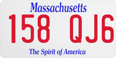 MA license plate 158QJ6