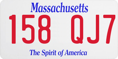 MA license plate 158QJ7