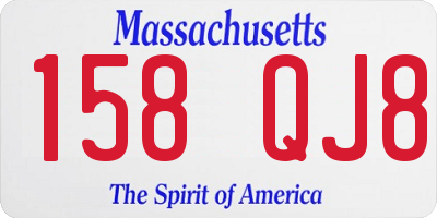 MA license plate 158QJ8