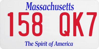 MA license plate 158QK7