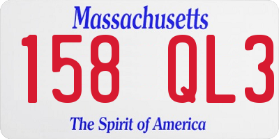 MA license plate 158QL3