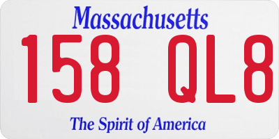 MA license plate 158QL8