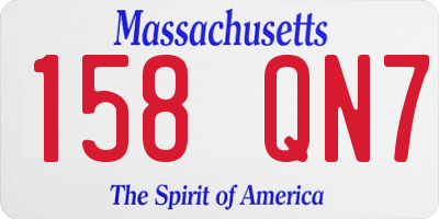 MA license plate 158QN7