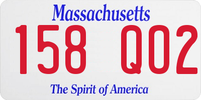 MA license plate 158QO2