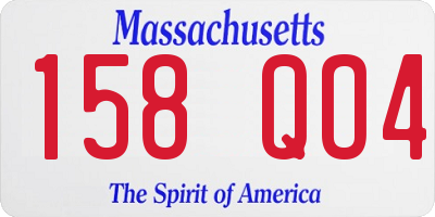 MA license plate 158QO4