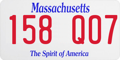 MA license plate 158QO7