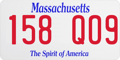 MA license plate 158QO9