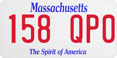 MA license plate 158QP0