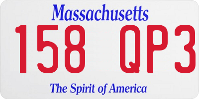 MA license plate 158QP3