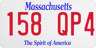 MA license plate 158QP4