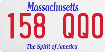 MA license plate 158QQ0