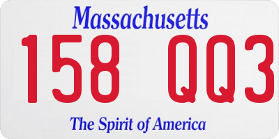 MA license plate 158QQ3