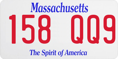MA license plate 158QQ9
