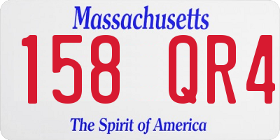 MA license plate 158QR4