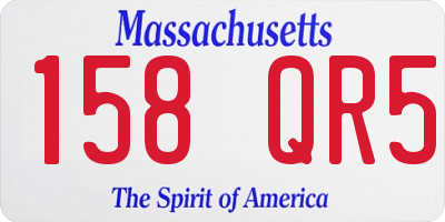 MA license plate 158QR5