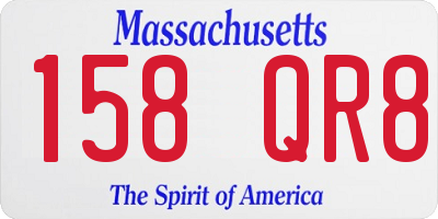 MA license plate 158QR8