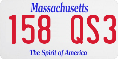 MA license plate 158QS3